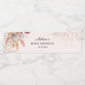 Pampas Grass Terracotta Kinderdusche Wasserflaschenetikett (Einzelnes Label)