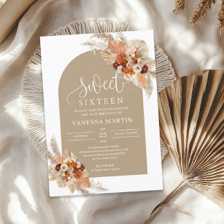 Pampas grass terracotta Kupfer beige Blume Einladung