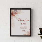 Pampas Grass Terracotta Mimosa Bar Sign Poster