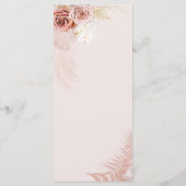 Pampas Grass Terracotta Moderne Blumenhochzeit Menükarte (Rückseite)