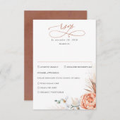 Pampas Grass Terracotta Orange Floral Wedding RSVP (Vorne/Hinten)