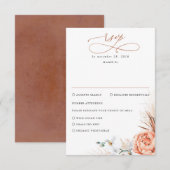 Pampas Grass Terracotta Orange Floral Wedding RSVP Karte (Vorne/Hinten)