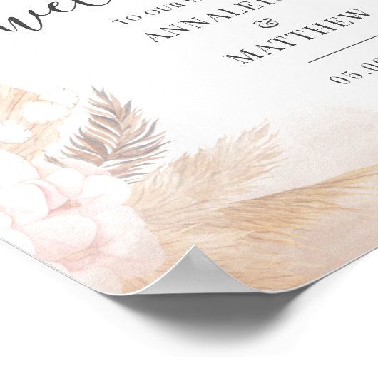 Pampas Grass Terracotta Poster (Ecke)