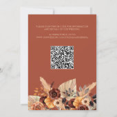 Pampas Grass Terracotta QR Code Save the Date Fall Einladung (Rückseite)