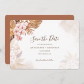 Pampas Grass Terracotta Rosa Flora Wasserfarbe Save The Date (Vorne/Hinten)