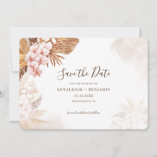 Pampas Grass Terracotta Rosa Flora Wasserfarbe Save The Date