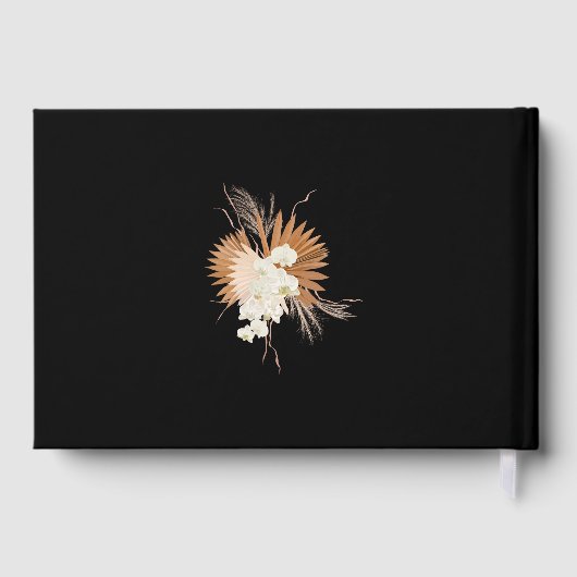 Pampas Grass Terracotta Rose Golden Foil Gästebuch (Rückseite)