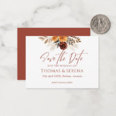 Pampas Grass Terracotta Save the Date QR-Code Mitteilungskarte (Vorderseite/Rückseite Beispiel)