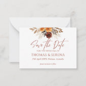 Pampas Grass Terracotta Save the Date QR-Code Mitteilungskarte (Vorderseite)