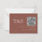 Pampas Grass Terracotta Save the Date QR-Code Mitteilungskarte (Rückseite)