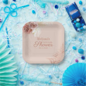 Pampas Grass Terracotta Script Brautparty Pappteller (Party)