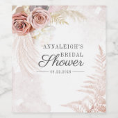 Pampas Grass Terracotta Script Brautparty Weinetikett (Einzelnes Label)