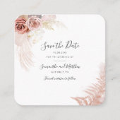 Pampas Grass Terracotta Script Save the Date Card Quadratische Visitenkarte (Vorderseite)