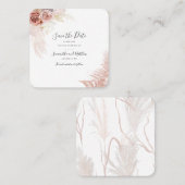 Pampas Grass Terracotta Script Save the Date Card Quadratische Visitenkarte (Vorne/Hinten)