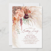 Pampas Grass Terracotta Seaside Birthday Einladung (Vorderseite)