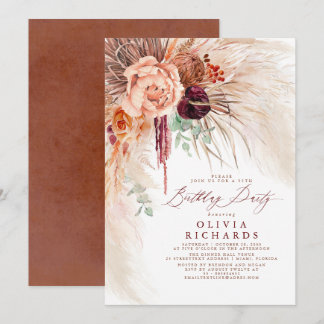 Pampas Grass Terracotta Seaside Birthday Einladung