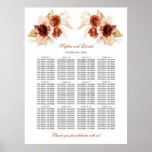 Pampas Grass Terracotta Seekarte Poster