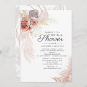 Pampas Grass Terracotta Tan Brautparty Einladung (Vorne/Hinten)