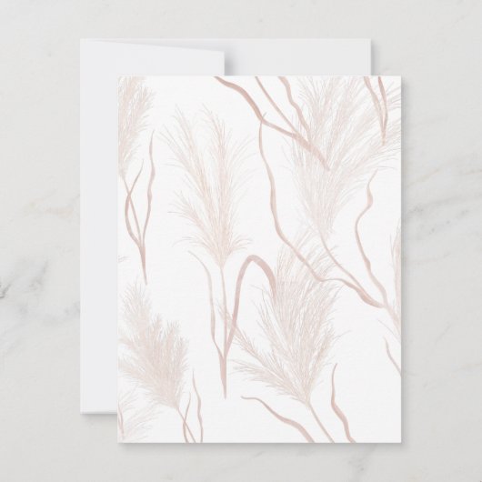 Pampas Grass Terracotta Tan Brautparty Einladung (Rückseite)