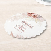 Pampas Grass Terracotta Tan Brautparty Untersetzer (angewinkelt)