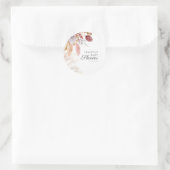 Pampas Grass Terracotta Tan Dried Palm Baby Dusche Runder Aufkleber (Tasche)