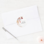 Pampas Grass Terracotta Tan Dried Palm Baby Dusche Runder Aufkleber (Umschlag)