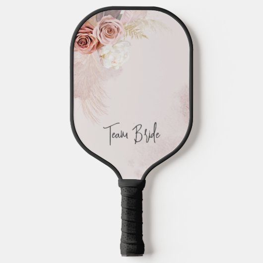 Pampas Grass Terracotta Wedding Bride Team Pickleball Schläger (Vorderseite)