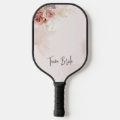 Pampas Grass Terracotta Wedding Bride Team Pickleball Schläger (Rückseite)