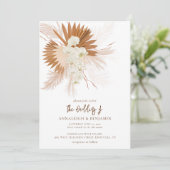 Pampas Grass Terracotta Wedding Einladung (Stehend Vorderseite)