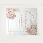 Pampas Grass Terracotta Wedding Foto Hintergrund Wandteppich (Vorderseite (Horizontal))