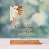 Pampas Grass Terracotta Wedding Guest Book Acrylschild (Neutral)