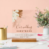 Pampas Grass Terracotta Wedding Guest Book Acrylschild (Hochzeit)