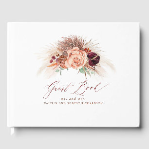 Pampas Grass Terracotta Wedding Guest Book Gästebuch