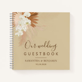 Pampas Grass Terracotta Wedding Guest Book Notizblock