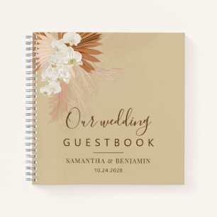 Pampas Grass Terracotta Wedding Guest Book Notizblock