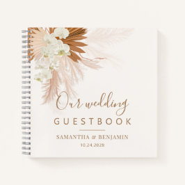 Pampas Grass Terracotta Wedding Guest Book Notizblock