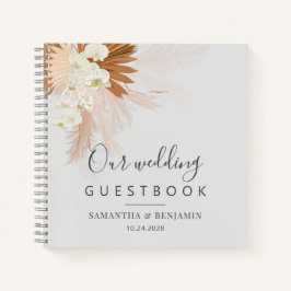 Pampas Grass Terracotta Wedding Guest Book Notizblock