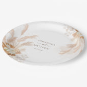 Pampas Grass Terracotta Wedding Party Pappteller (Schrägansicht)