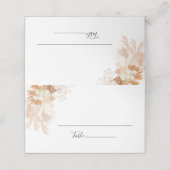 Pampas Grass Terracotta Wedding Platzkarte (Außenseite Aufgefaltet)