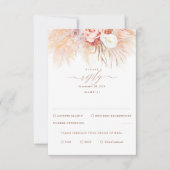 Pampas Grass Terracotta Wedding RSVP Karte (Vorderseite)