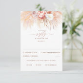 Pampas Grass Terracotta Wedding RSVP Karte (Stehend Vorderseite)