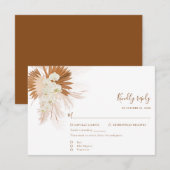 Pampas Grass Terracotta Wedding RSVP Karte (Vorne/Hinten)