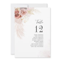 Pampas Grass Terracotta Wedding Tischnummer