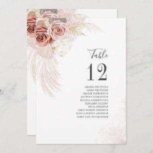 Pampas Grass Terracotta Wedding Tischnummer