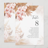 Pampas Grass Terracotta Wedding Tischnummer 8 (Vorne/Hinten)