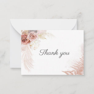 Pampas Grass Terracotta Wedding Vielen Dank Mitteilungskarte