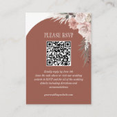Pampas Grass Terracotta Wedding Website QR Code Begleitkarte (Vorderseite)