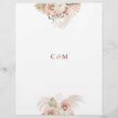 Pampas Grass Terracotta Wedding Zeitplan Zeitplan (Rückseite)