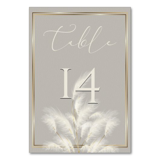 Pampas Grass Tischnummer (Rückseite)