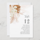 Pampas Grass Tischnummer Hochzeitsempfang (Vorderseite)
